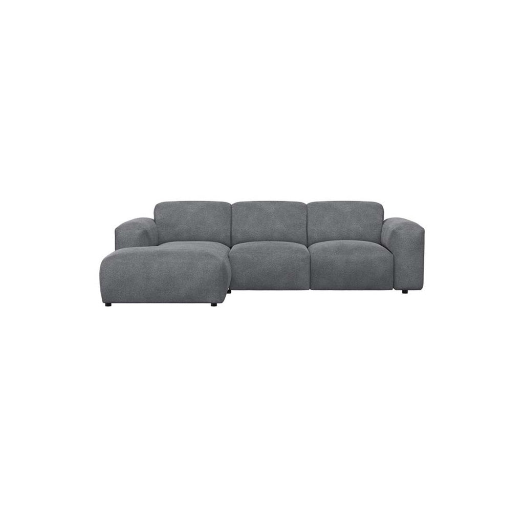 Ecksofa Lucera in Stoff Bormio - 1220 soft grey / Longchair links - Ecksofa Stoff