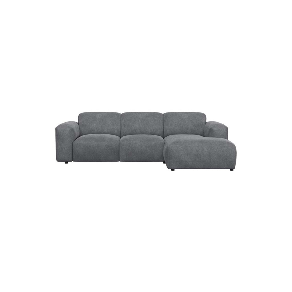Ecksofa Lucera in Stoff Bormio - 1220 soft grey / Longchair rechts - Ecksofa Stoff