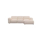 Ecksofa Lucera in Stoff Bormio - 1222 vanilla cream / Longchair rechts - Ecksofa Stoff