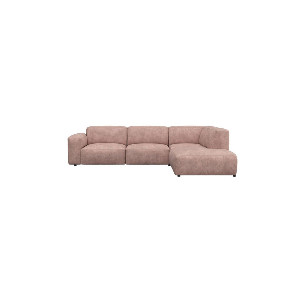 Ecksofa Lucera in Stoff Bormio - 1225 magnolia / Ecksofa rechts - Ecksofa Stoff