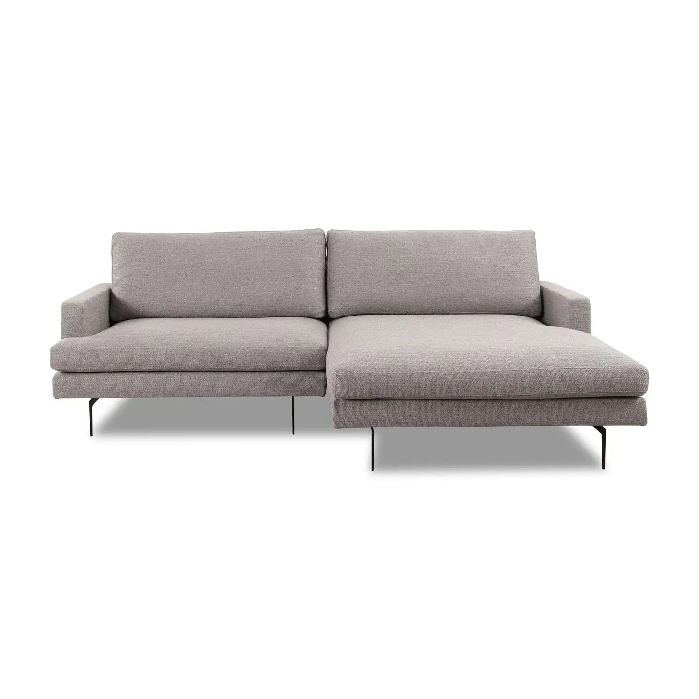 Ecksofa Plateia Stoff Levana platin - vorstehend rechts - Ecksofa Stoff