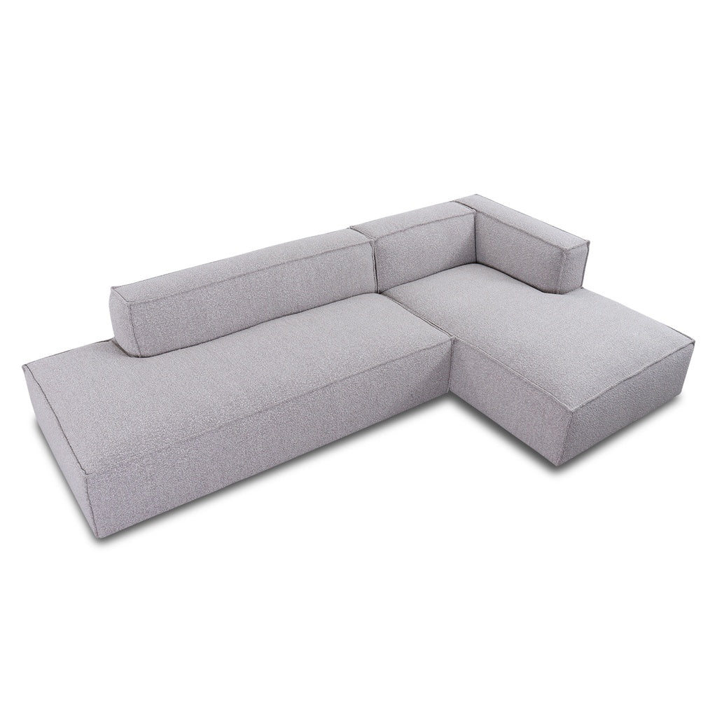 Ecksofa Softee in Bouclestoff in Hermes - Ecksofa Stoff