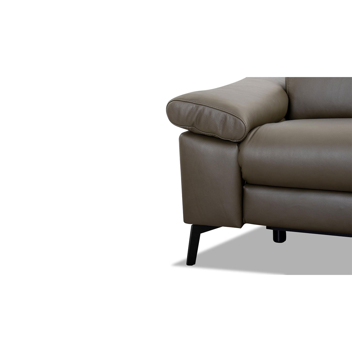 Ecksofa Teramo in Leder Mercury olive - Ecksofa Leder