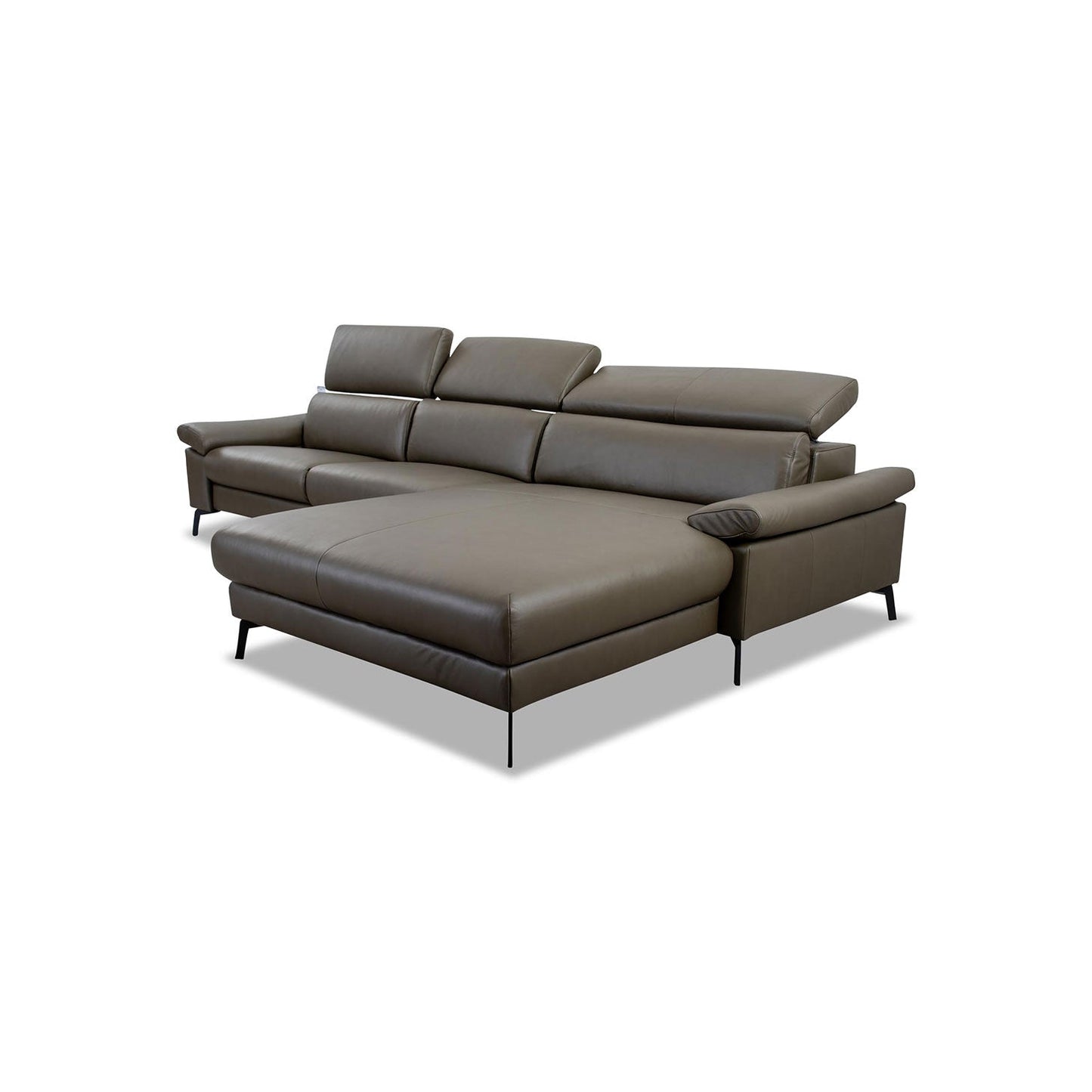 Ecksofa Teramo in Leder Mercury olive - Ecksofa Leder