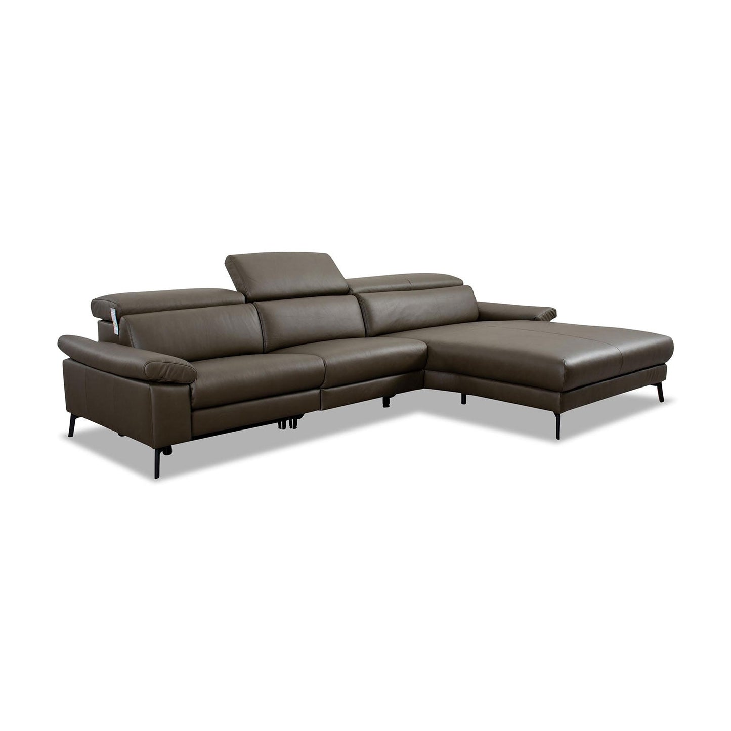 Ecksofa Teramo in Leder Mercury olive - Ecksofa Leder
