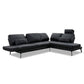 Ecksofa Twister in Leder Torero nero - Ecksofa Leder