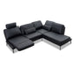 Ecksofa Twister in Leder Torero nero - Ecksofa Leder