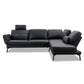 Ecksofa Twister in Leder Torero nero - Ecksofa Leder