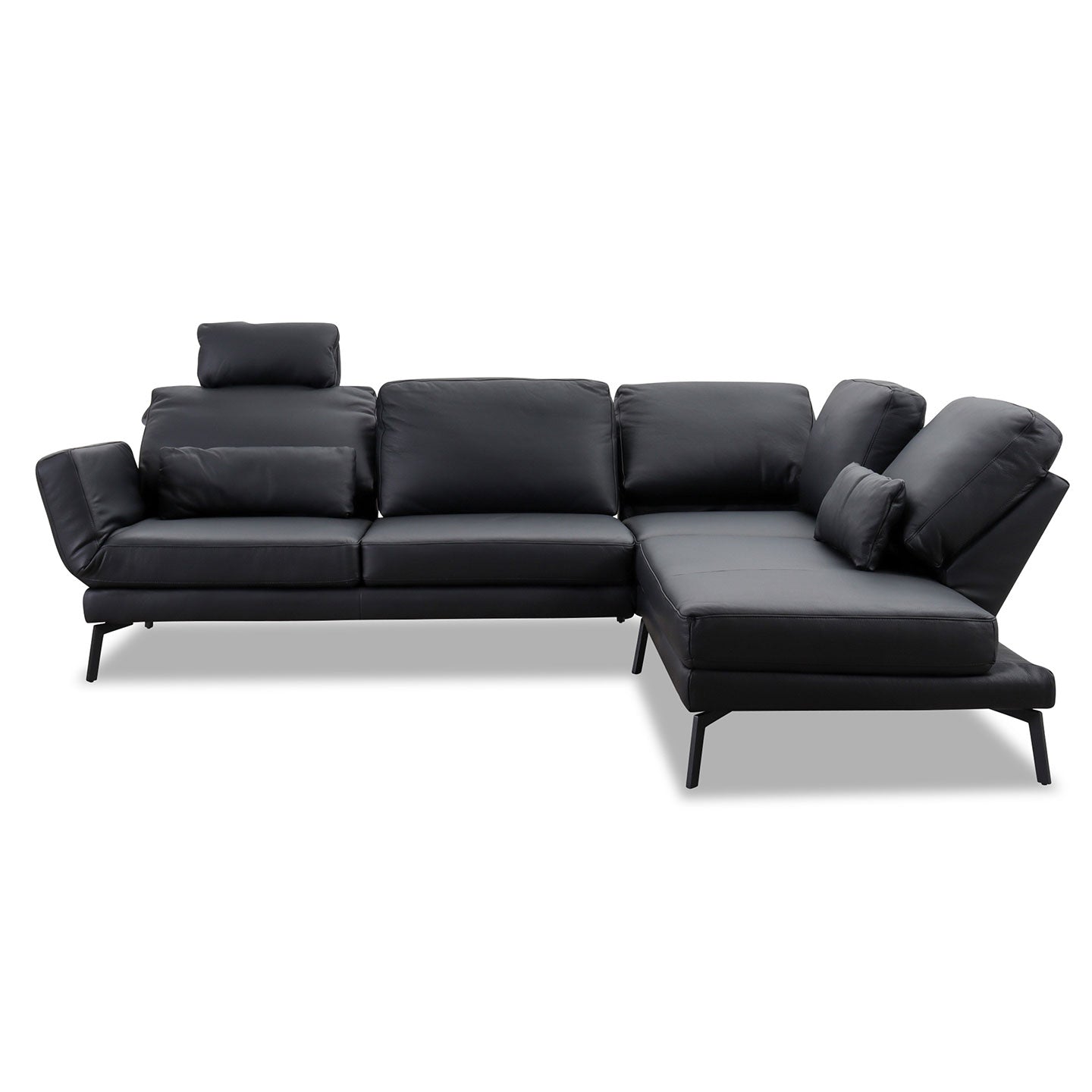 Ecksofa Twister in Leder Torero nero - Ecksofa Leder