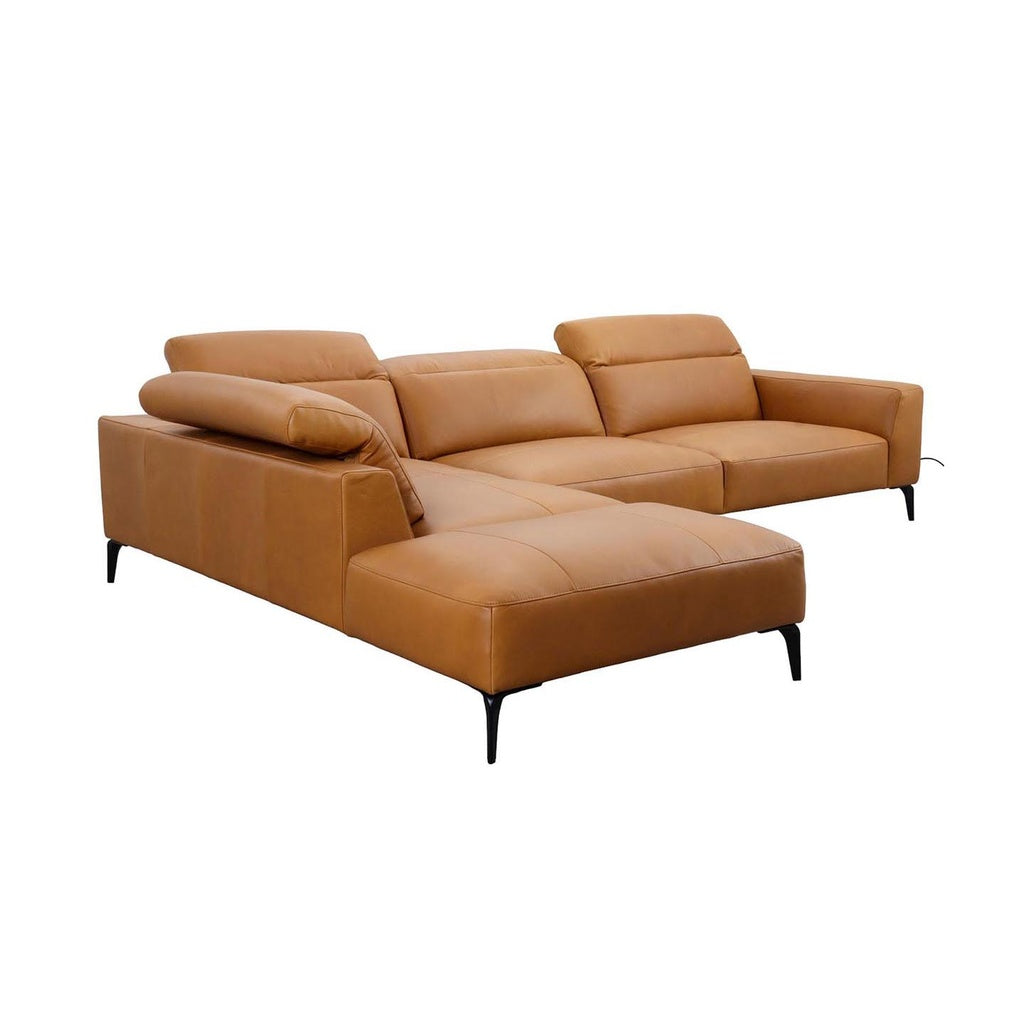Ecksofa VOLUZZI in Leder Nature cognac - Ecksofa Leder