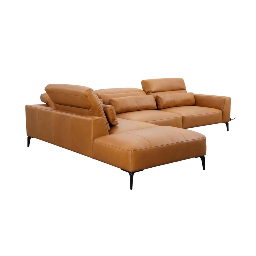Ecksofa VOLUZZI in Leder Nature cognac - Ecksofa Leder