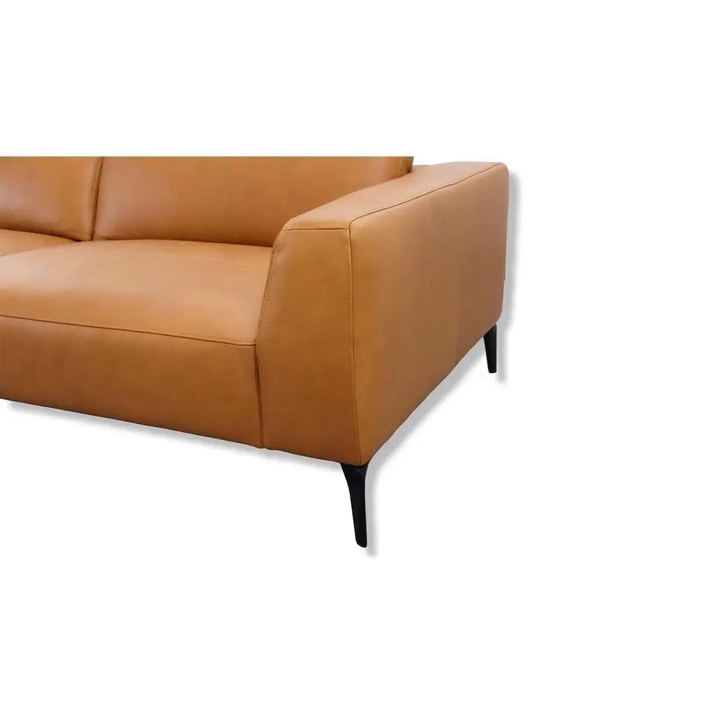 Ecksofa VOLUZZI in Leder Nature cognac - Ecksofa Leder