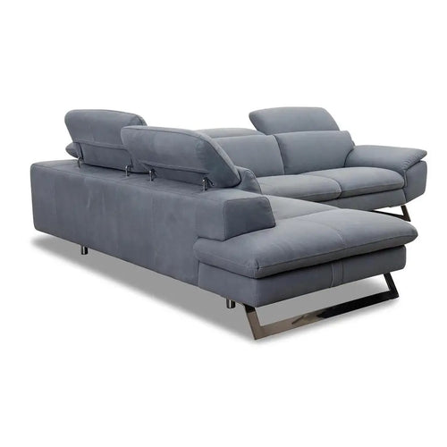 Bild 1 in Galerieansicht laden. Ecksofa Zuma in Leder Nouveau quartz - Ecksofa Leder