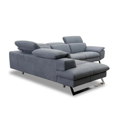 Bild 1 in Galerieansicht laden. Ecksofa Zuma in Leder Nouveau quartz - Ecksofa Leder