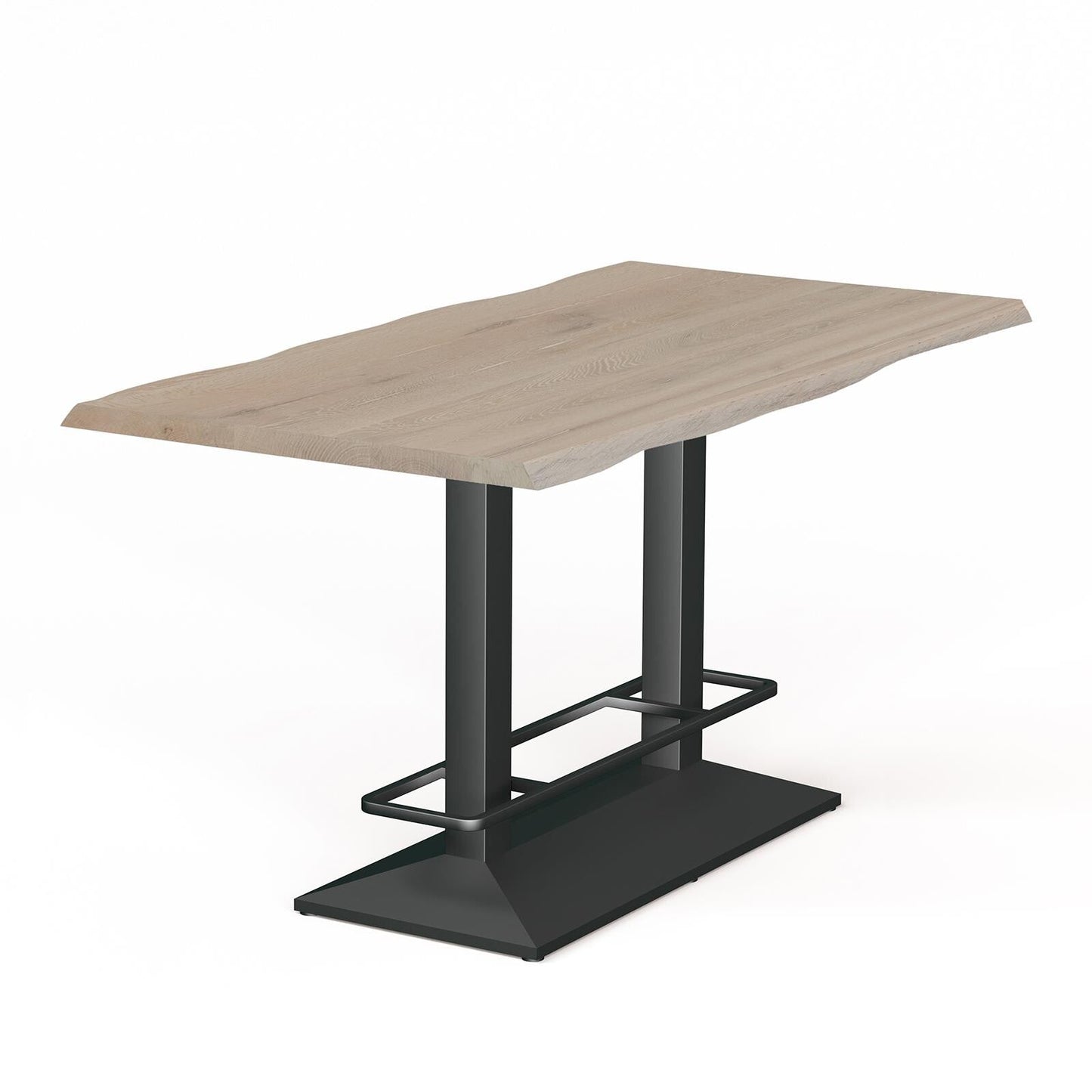 Esstisch Compact Dining in rustikaler Eiche - 03 white wash / 140 x 80cm / Baumkante - Esstisch Massivholz