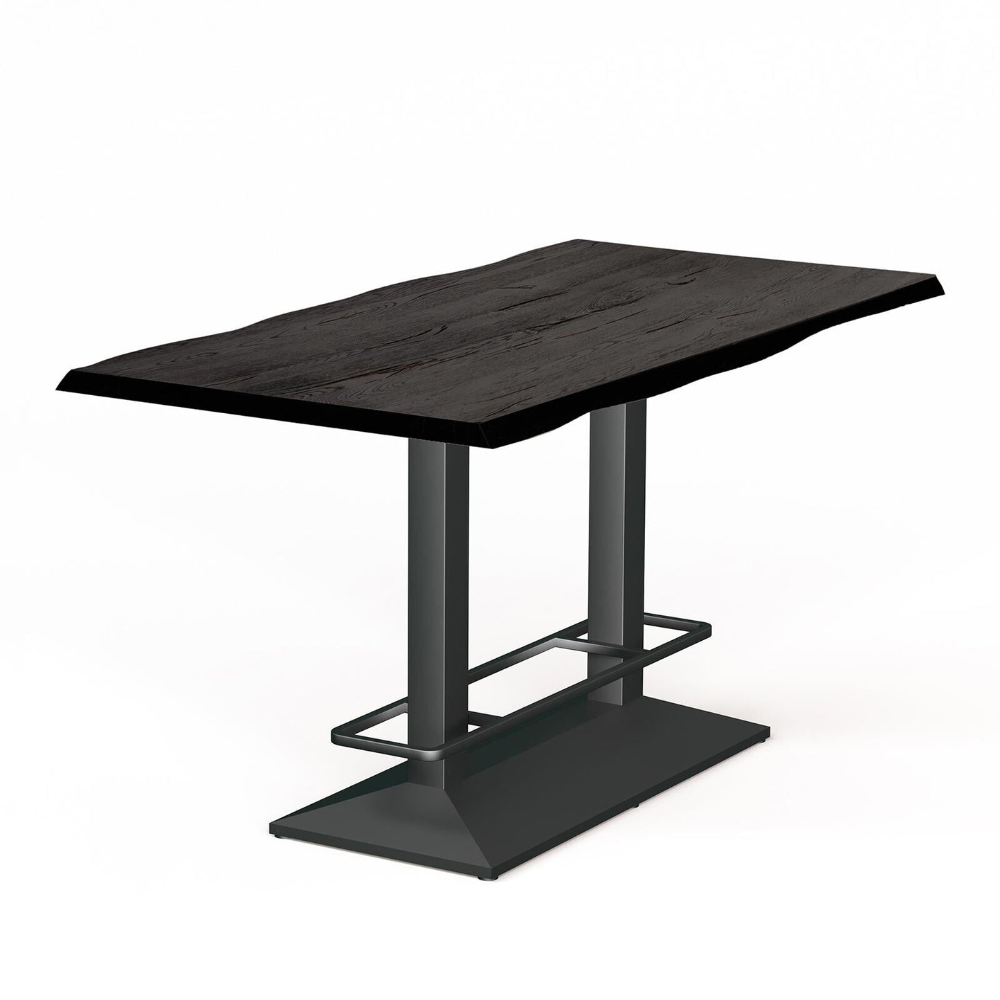 Esstisch Compact Dining in rustikaler Eiche - 07 black / 140 x 80cm / Baumkante - Esstisch Massivholz