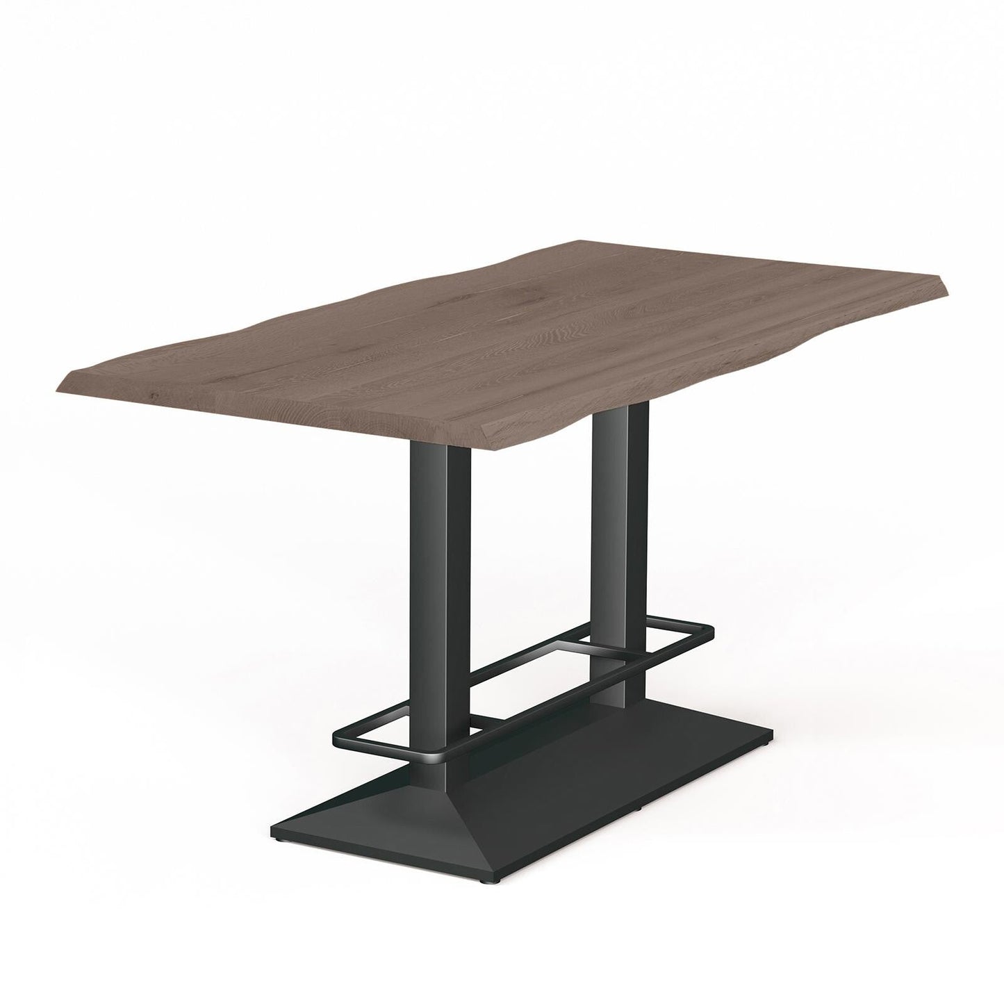 Esstisch Compact Dining in rustikaler Eiche - 08 vintage grey / 140 x 80cm / Baumkante - Esstisch Massivholz