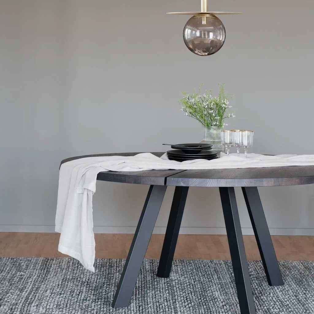 Esstisch Fred Ø160cm in Esche schwarz - Esstisch Massivholz