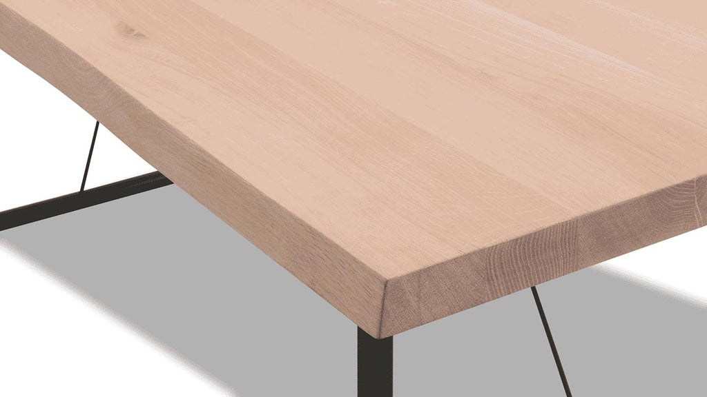 Esstisch ROLLER rechteckig 200x100cm in Eiche white wash - Esstisch Massivholz