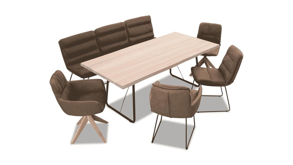 Esstisch ROLLER rechteckig 200x100cm in Eiche white wash - Esstisch Massivholz