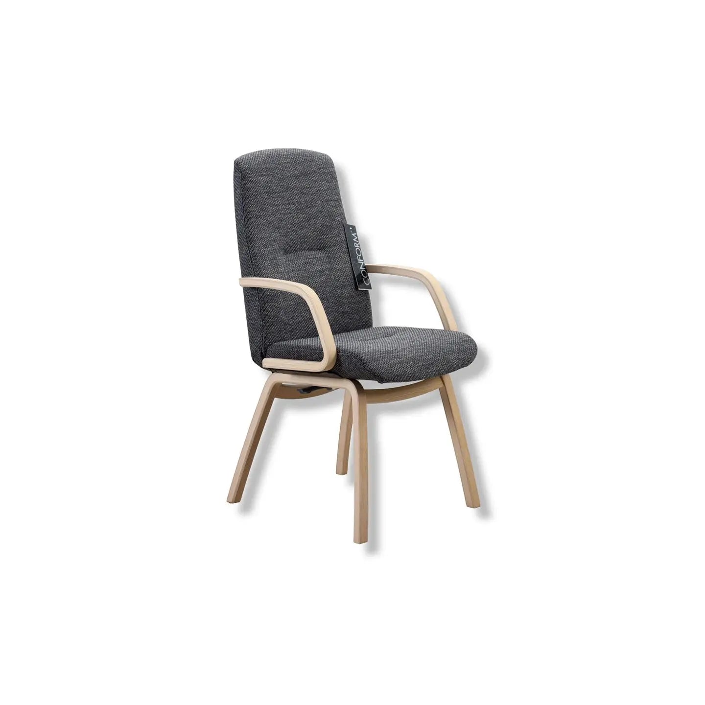 Esszimmer 2x Armstuhl Freetime Dining in Stoff Melange night - Stuhl Stoff