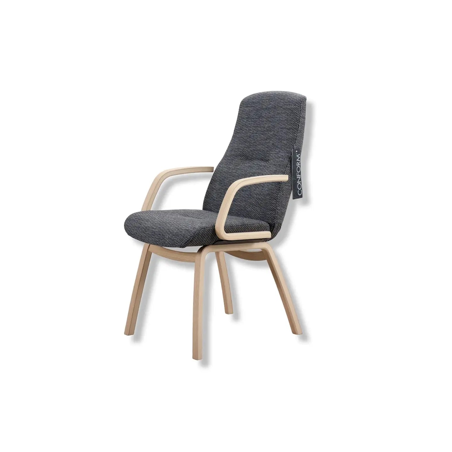Esszimmer 2x Armstuhl Freetime Dining in Stoff Melange night - Stuhl Stoff