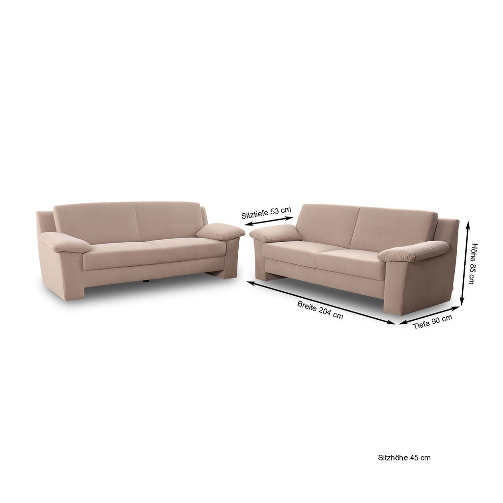 Couchgarnitur SELECTION PLUS in Microfaser 24.177 sand - Sitzdesign