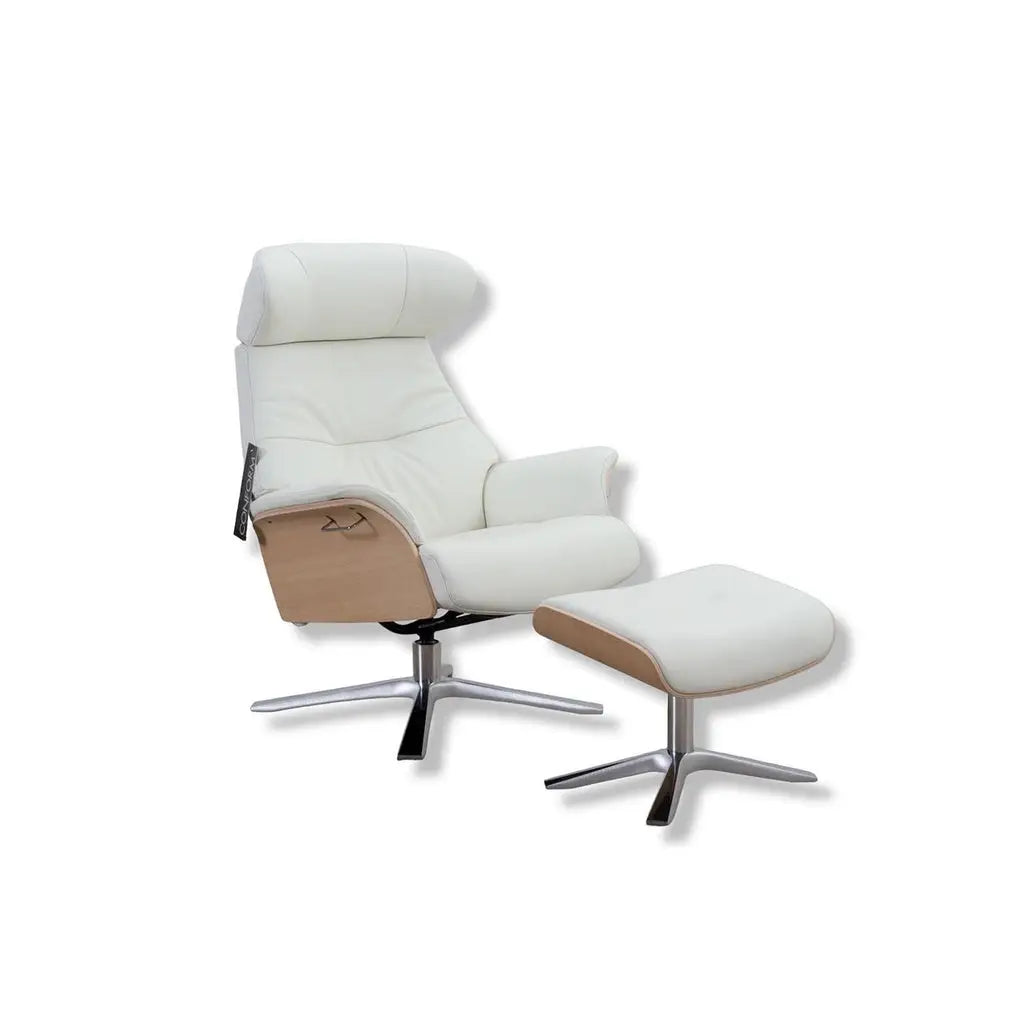 Fernsehsessel Air in Leder Fantasy pure white - Sessel Leder