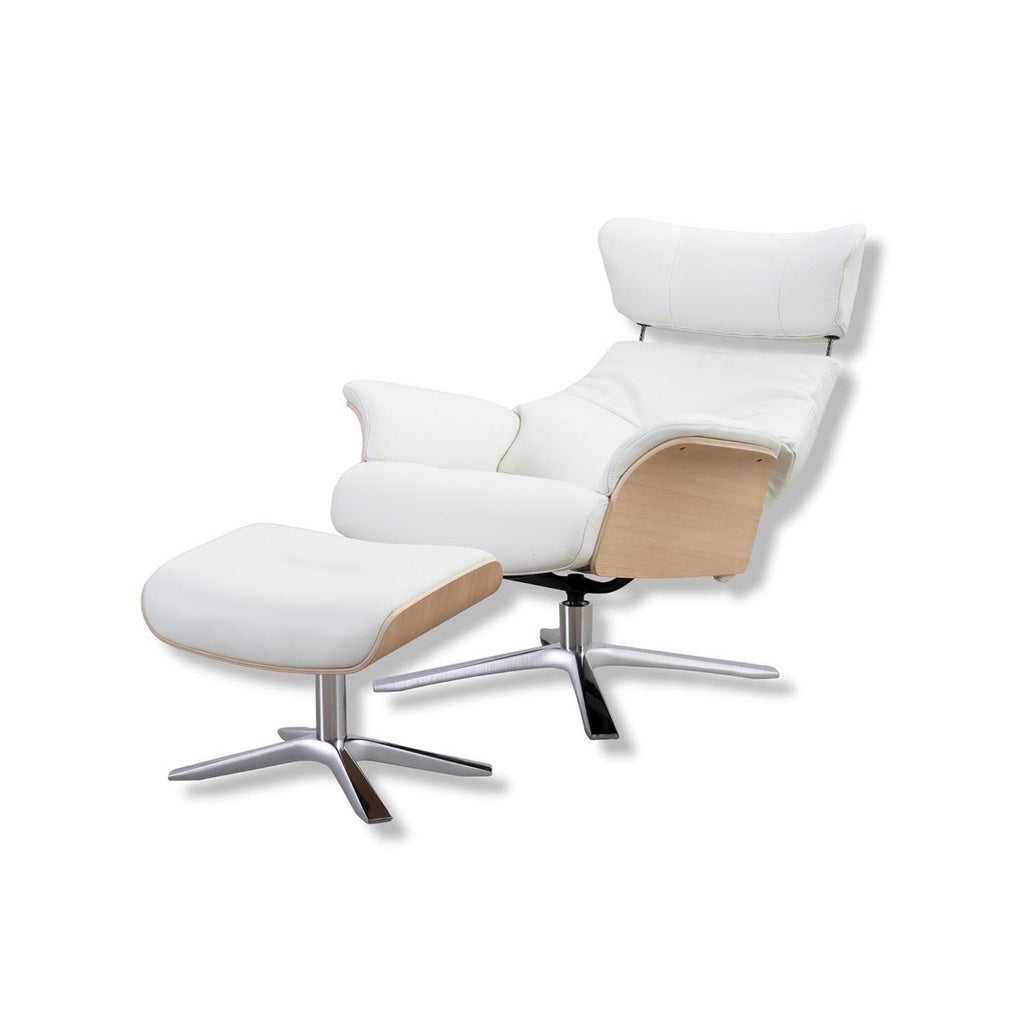 Fernsehsessel Air in Leder Fantasy pure white - Sessel Leder