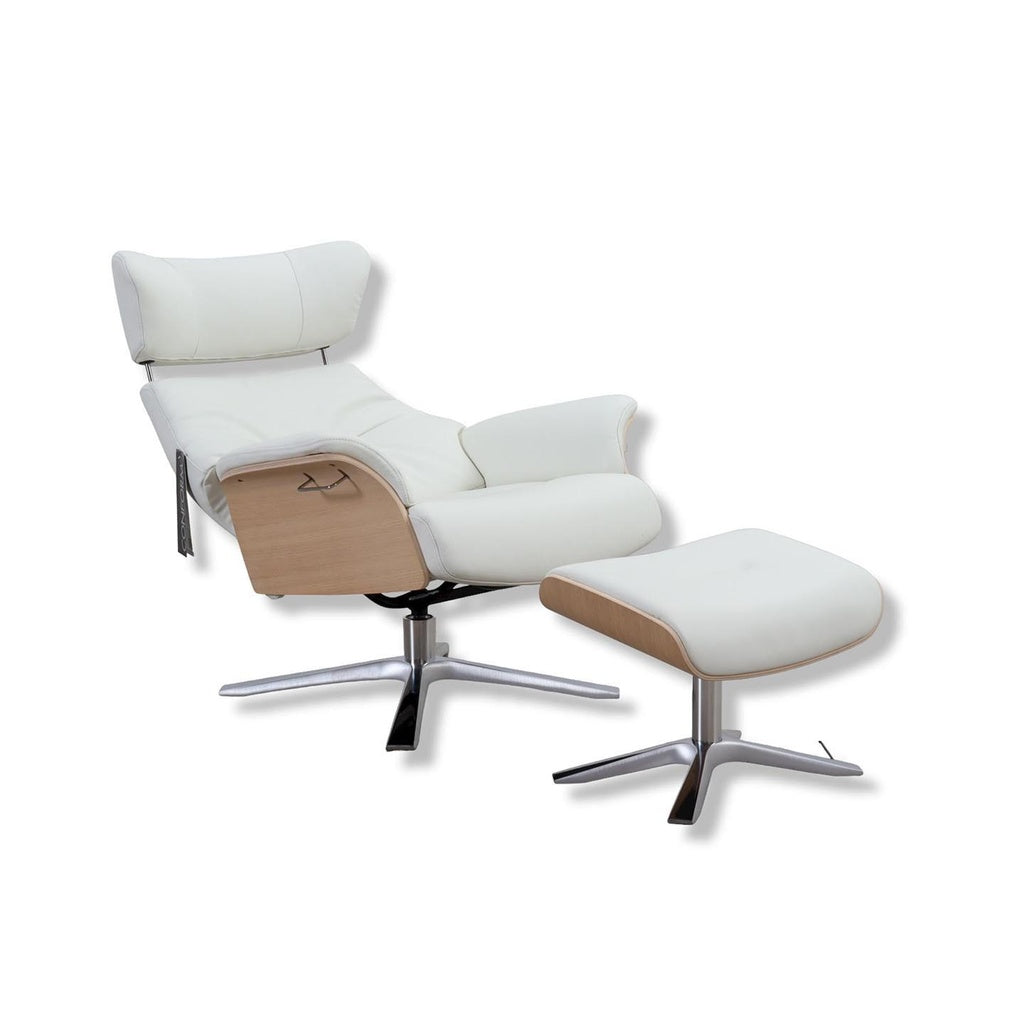 Fernsehsessel Air in Leder Fantasy pure white - Sessel Leder