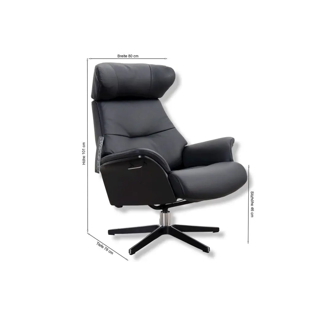 Fernsehsessel Air in Leder Fantasy schwarz - Sessel Leder