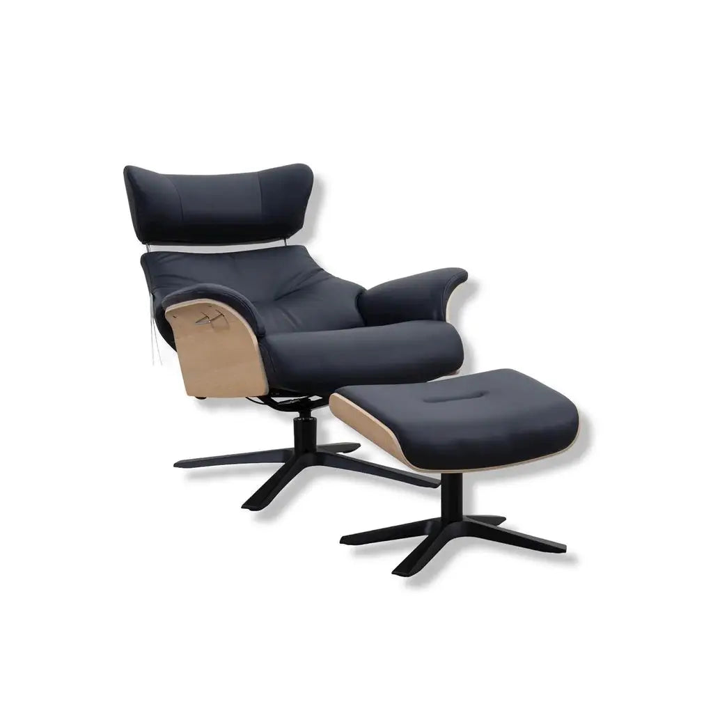Fernsehsessel Air in Leder Sauvage dark blue - Relaxsessel Leder