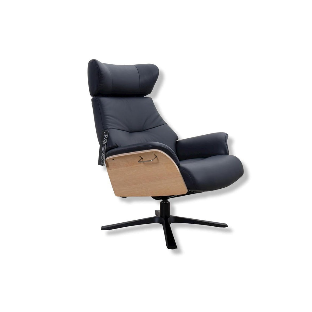 Fernsehsessel Air in Leder Sauvage dark blue - Relaxsessel Leder