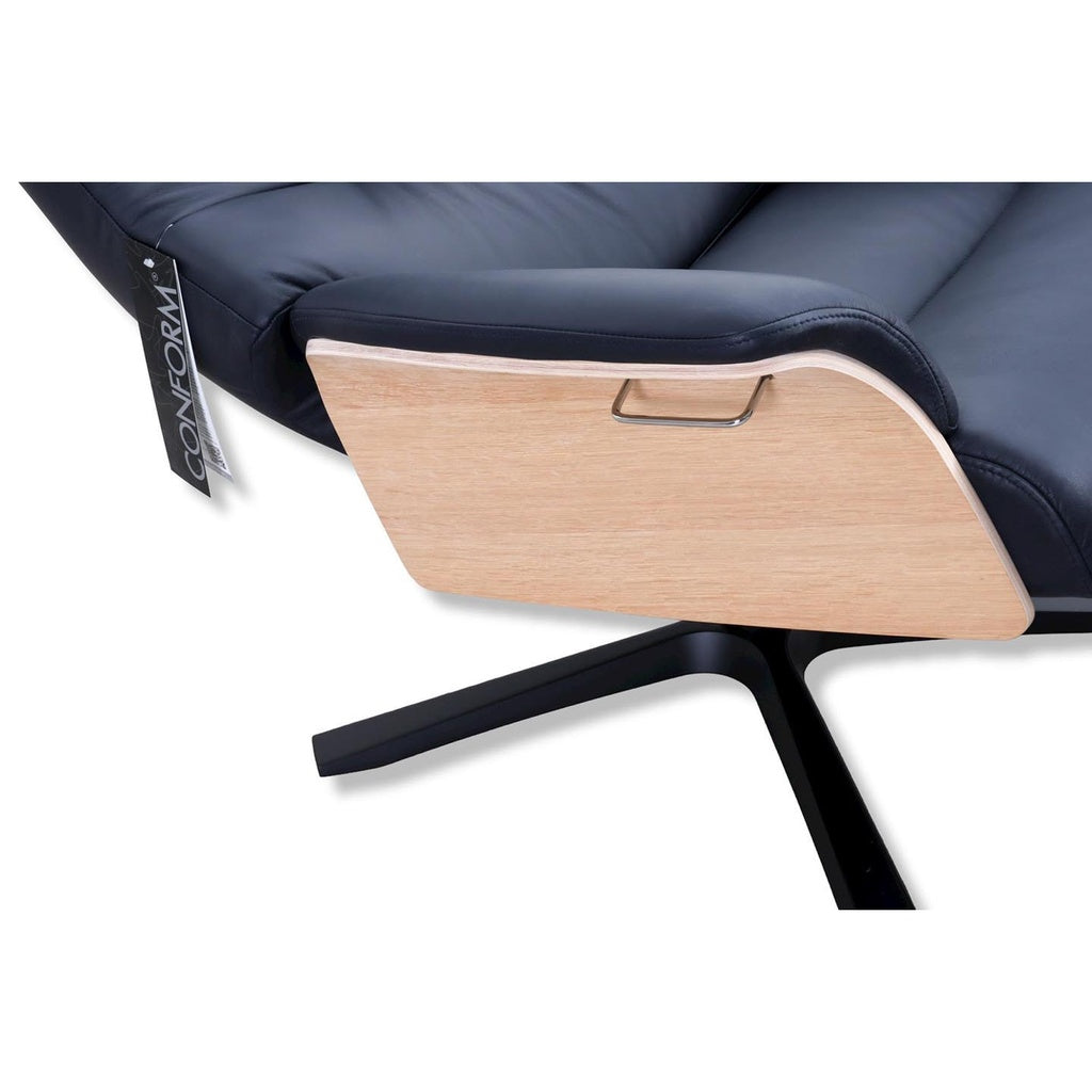 Fernsehsessel Air in Leder Sauvage dark blue - Relaxsessel Leder