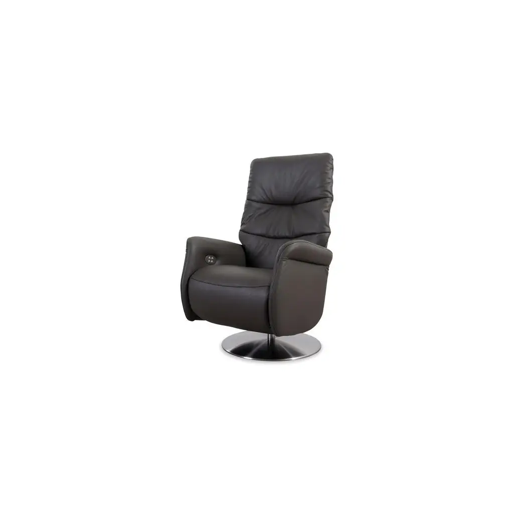 Fernsehsessel mit Doppelmotor 32630 LIMBOO in Leder Z73 graphite - Relaxsessel Leder