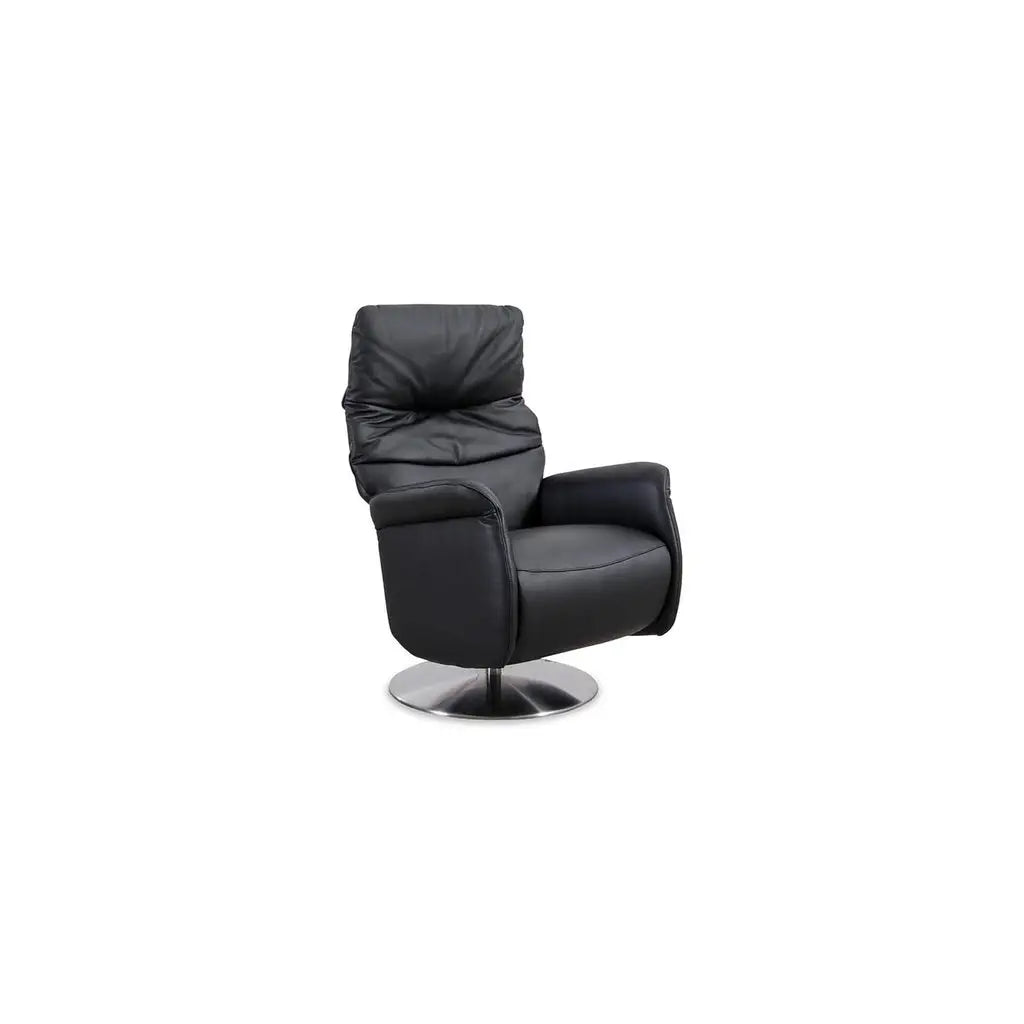 Fernsehsessel mit Doppelmotor 32630 LIMBOO in Leder Z73 nachtschwarz - Relaxsessel Leder