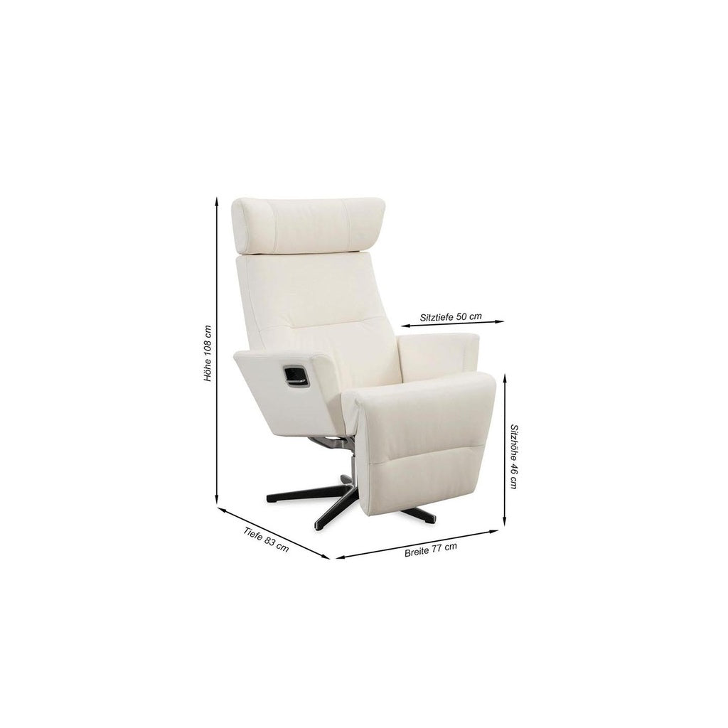 Fernsehsessel RELIEVE mit Fussstütze in Leder Fantasy snow white - Sessel Leder