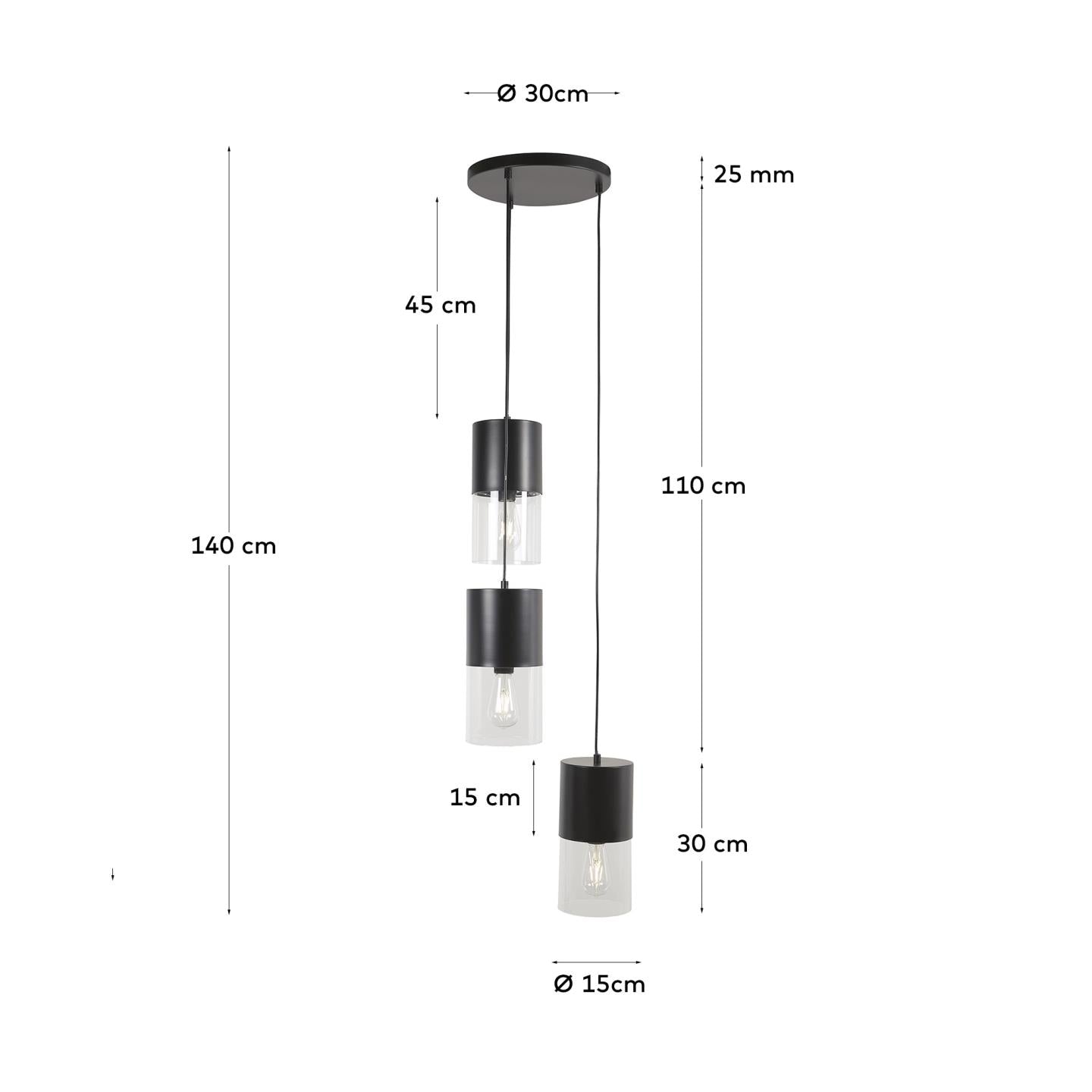 Flexa Deckenleuchte aus Metall schwarz - Sitzdesign