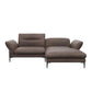 Flexlux Ecksofa Salino in Leder Nature - 0721 hazelnut brown / Longchair rechts - Ecksofa Leder