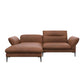 Flexlux Ecksofa Salino in Leder Nature - 0724 chestnut brown / Longchair links - Ecksofa Leder