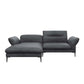 Flexlux Ecksofa Salino in Leder Nature - 0725 warm stone grey / Longchair links - Ecksofa Leder