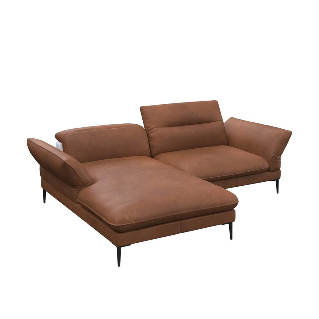 Flexlux Ecksofa Salino in Leder Nature