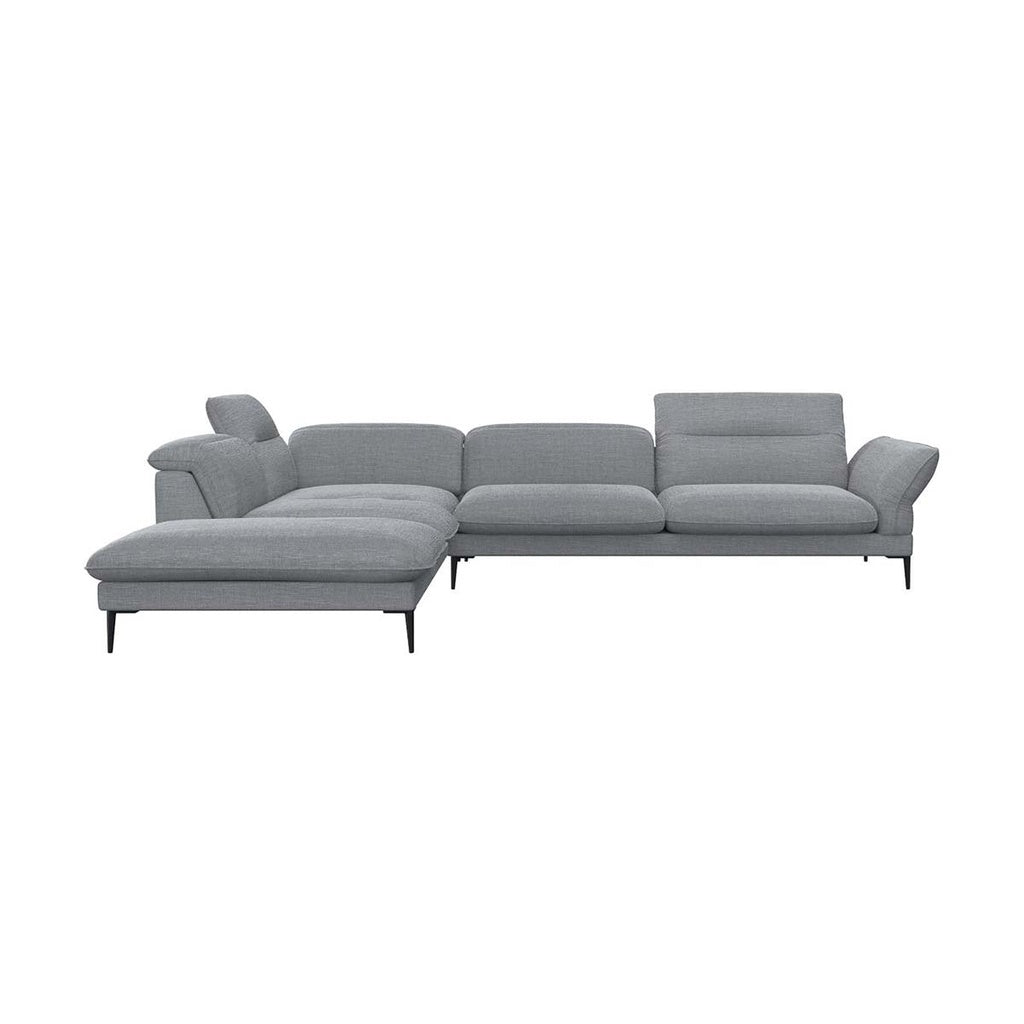 Flexlux Ecksofa Salino in Stoff Brescia 1271 clam grey / Ecksofa links Ecksofa Stoff