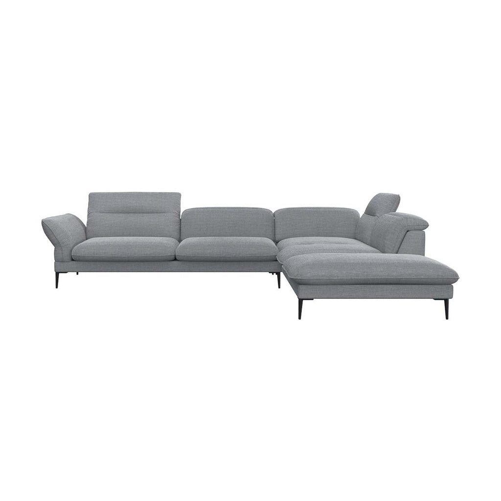 Flexlux Ecksofa Salino in Stoff Brescia 1271 clam grey / Ecksofa rechts Ecksofa Stoff