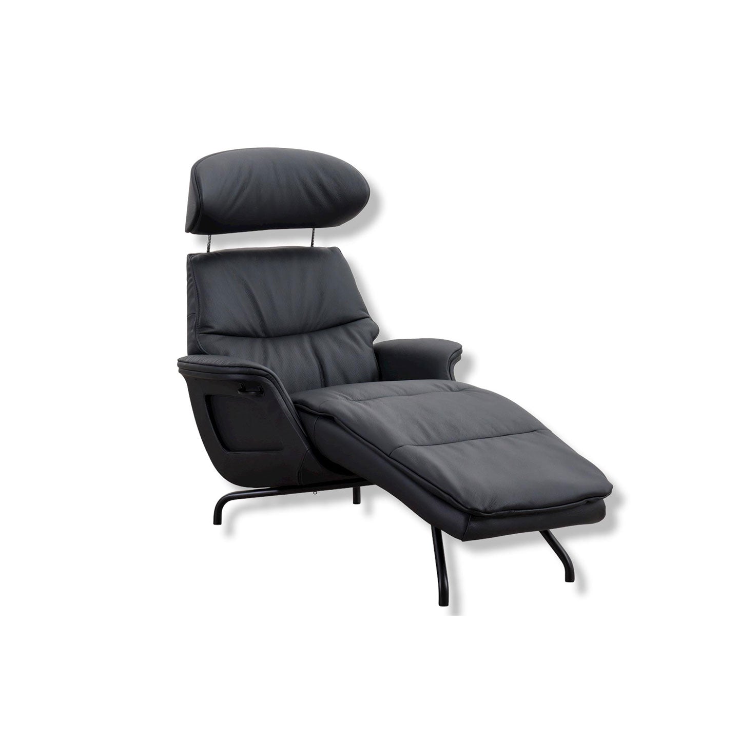 FlexLux Liege CLEMENT in Leder Dakota deep black - Relaxsessel Leder