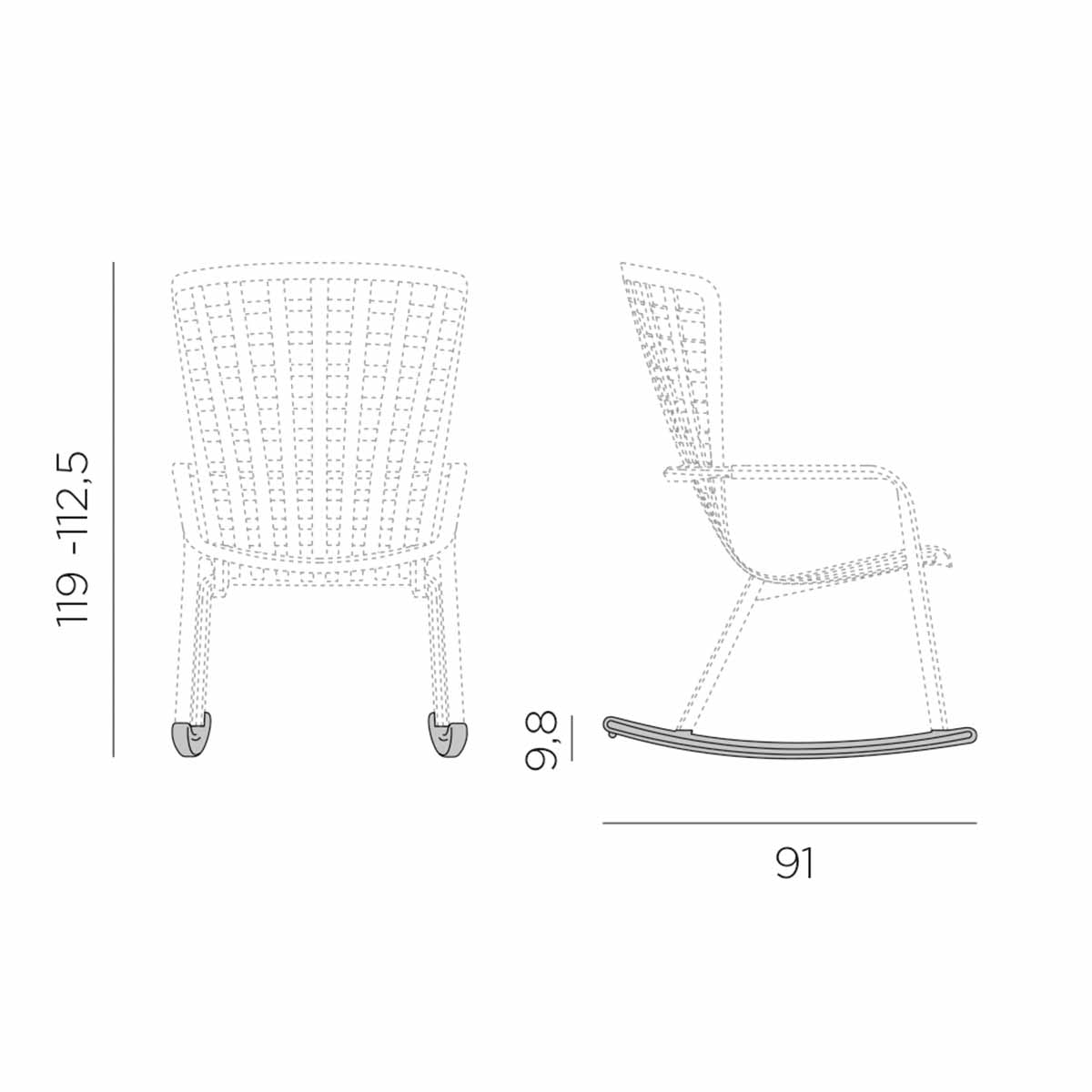 Outdoor Armlehnenstuhl KIT FOLIO ROCKING - Stuhl Kunststoff