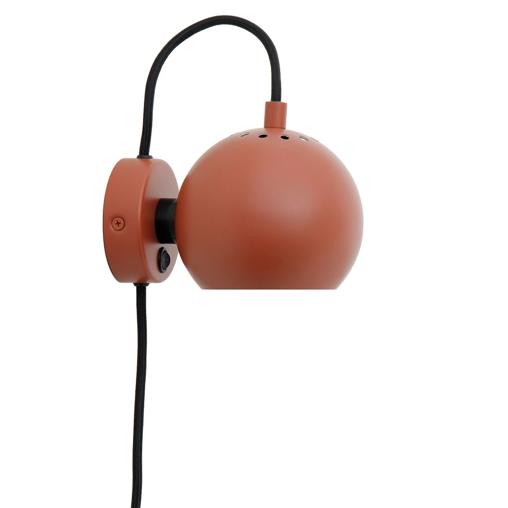 Wandlampe BALL Ø 12cm - terrakottarot matt