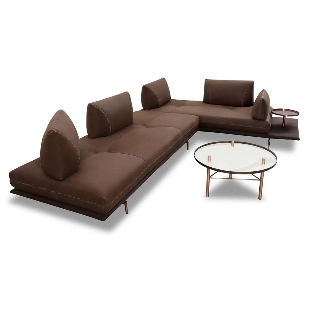 Gianduiotto JR Sofa in Kombination Leder Mammut und Stoff Ginevra - Sitzdesign
