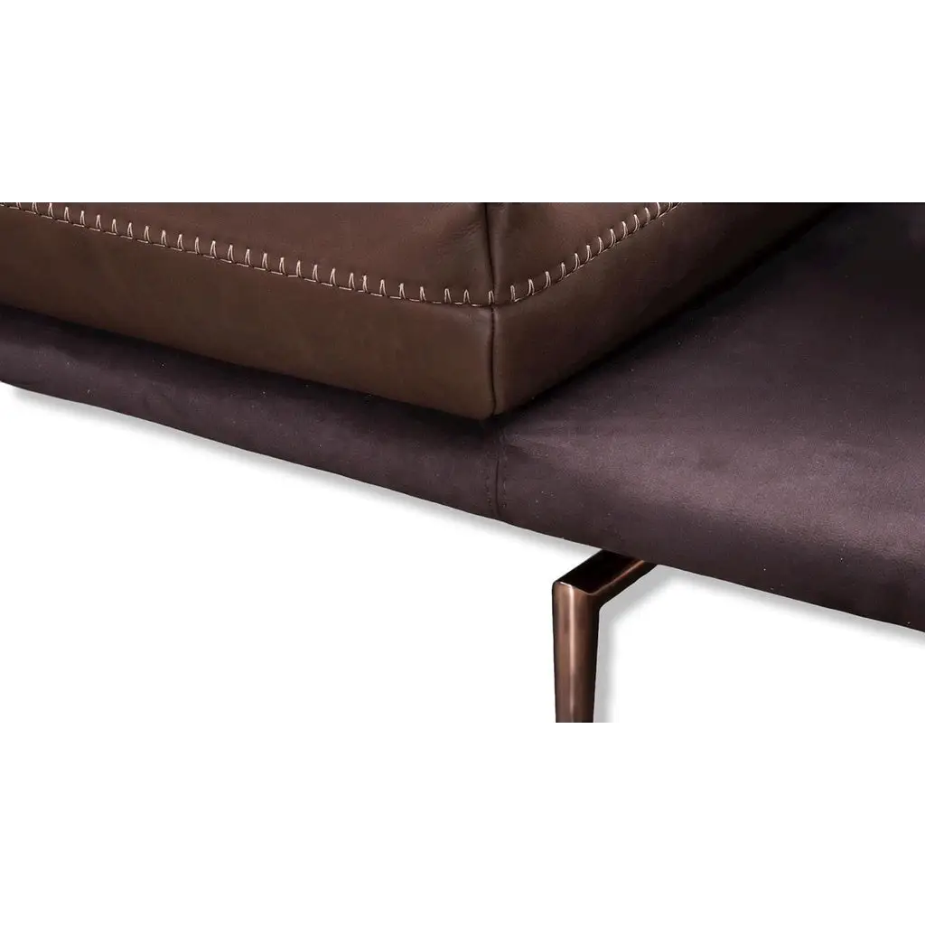 Gianduiotto JR Sofa in Kombination Leder Mammut und Stoff Ginevra - Sitzdesign