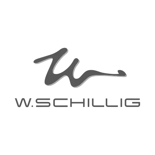 Graues stilisiertes ’w’-Logo mit dem Wort ’murchie’ in fetten, Großbuchstaben darunter.